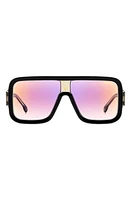 Carrera Eyewear FLAGLAB 14 62mm Gradient Oversize Square Shield Sunglasses in Black Crystal/Multi Violet at Nordstrom