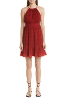 Rebecca Taylor Pleated Voile Dress in Red Clay at Nordstrom, Size Medium