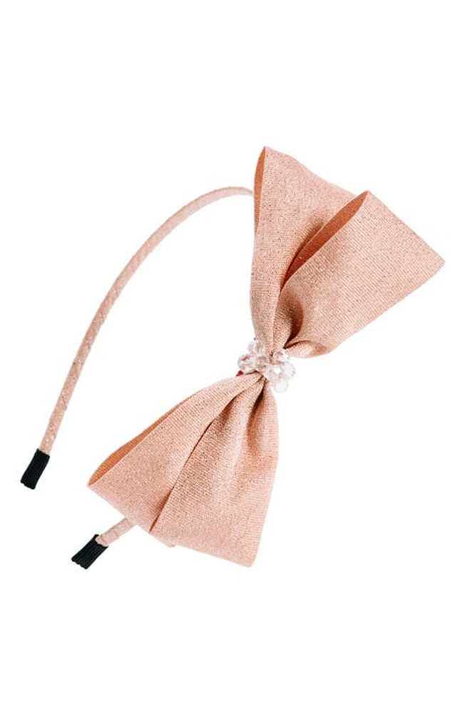 Manière Kids' Sparkle Bow Headband in Pink at Nordstrom