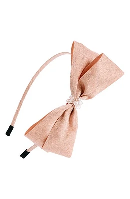 Manière Kids' Sparkle Bow Headband in Pink at Nordstrom