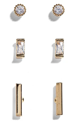 Panacea Set of 3 Geometric Stud Earrings in Gold at Nordstrom