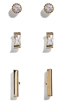 Panacea Set of 3 Geometric Stud Earrings in Gold at Nordstrom