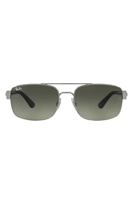 Ray-Ban 58mm Gradient Pillow Sunglasses in Gunmetal at Nordstrom