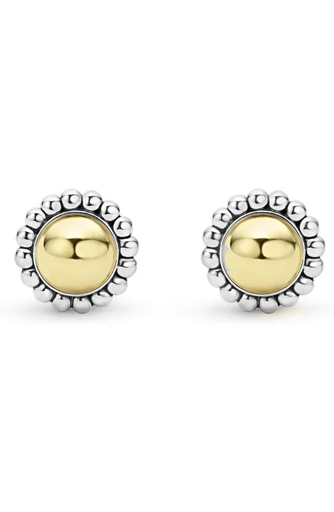 LAGOS High Bar Caviar Round Stud Earrings in Two-Tone at Nordstrom