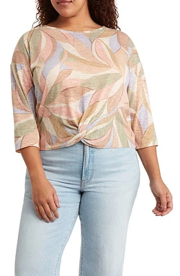 Wit & Wisdom Print Front Twist Top Sage Multi at Nordstrom,