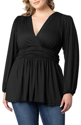 Kiyonna Leah Gathered Top Black Noir at Nordstrom,