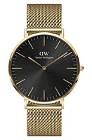 Daniel Wellington Classic Evergold Mesh Strap Watch, 40mm at Nordstrom, Size 40 Mm