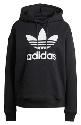 adidas Originals Trefoil Cotton French Terry Hoodie in Black at Nordstrom, Size X-Small