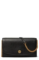 Tory Burch Robinson Leather Wallet on a Chain in Black at Nordstrom