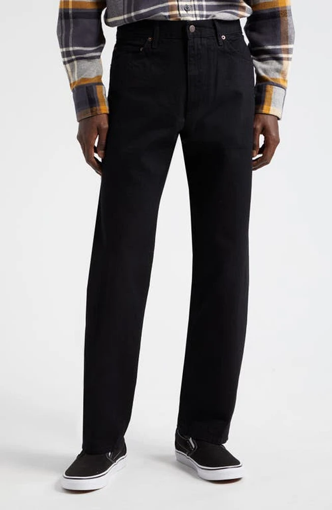 Noah Selvedge Straight Leg Jeans Black at Nordstrom, X 32