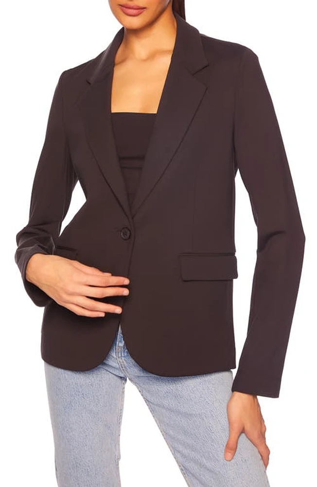 Susana Monaco Notched Lapel Blazer in Onyx at Nordstrom, Size X-Large