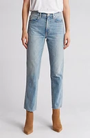 SLVRLAKE Hero High Waist Raw Hem Slim Straight Leg Jeans in Free Spirit at Nordstrom, Size 26