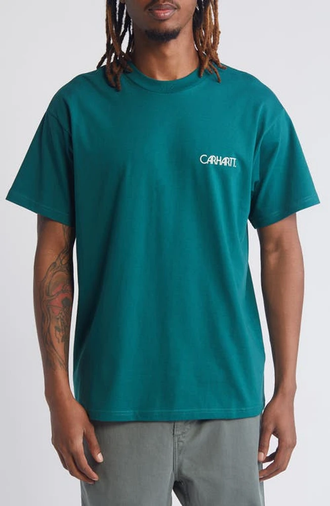 Carhartt Work Progress Soil Logo Graphic T-Shirt Teal at Nordstrom,