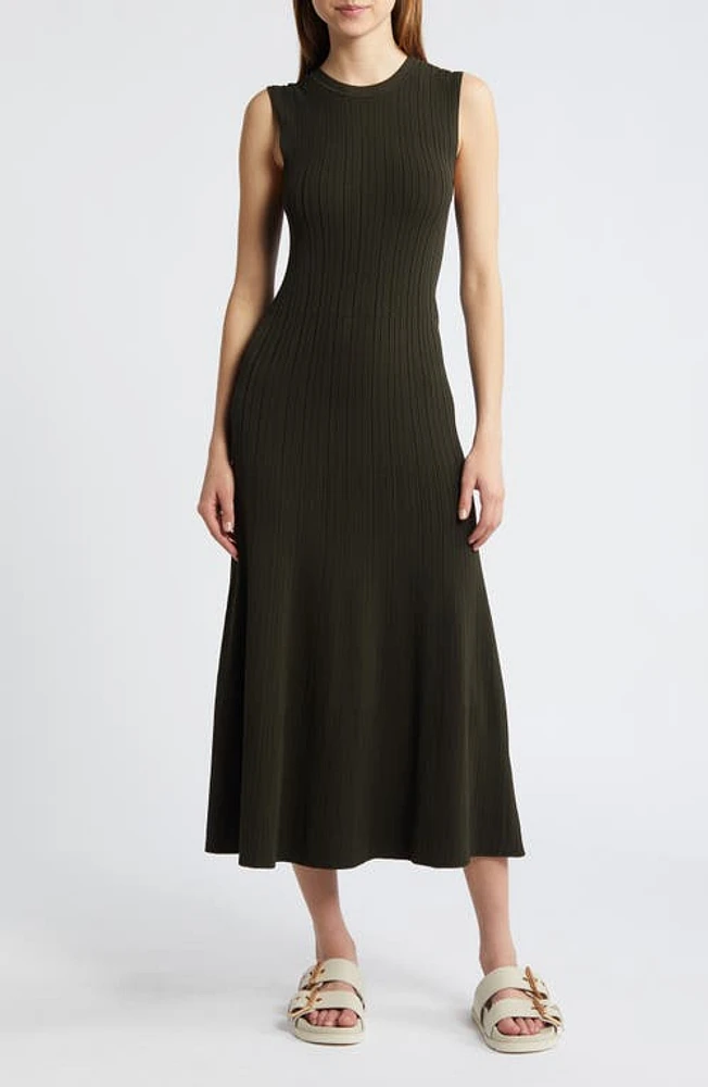 FRAME Sleeveless Rib Sweater Dress in Willow Green at Nordstrom, Size X-Large