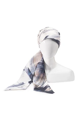 Eugenia Kim Gigi Satin Headscarf in Ivory/Beige/Navy at Nordstrom