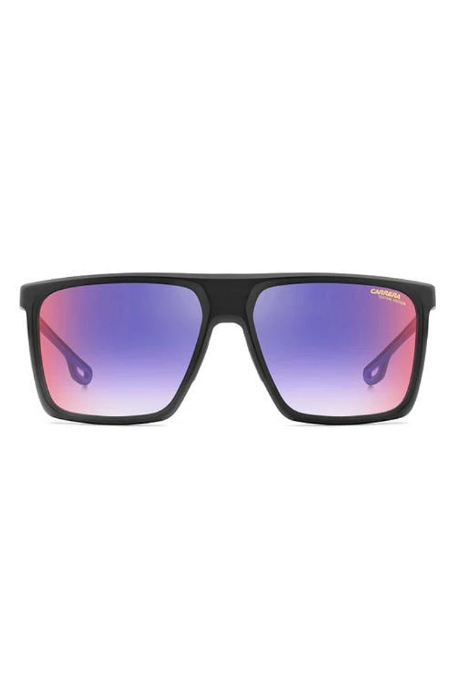 Carrera Eyewear 58mm Gradient Flat Top Sunglasses in Black/Blue Sf Red at Nordstrom