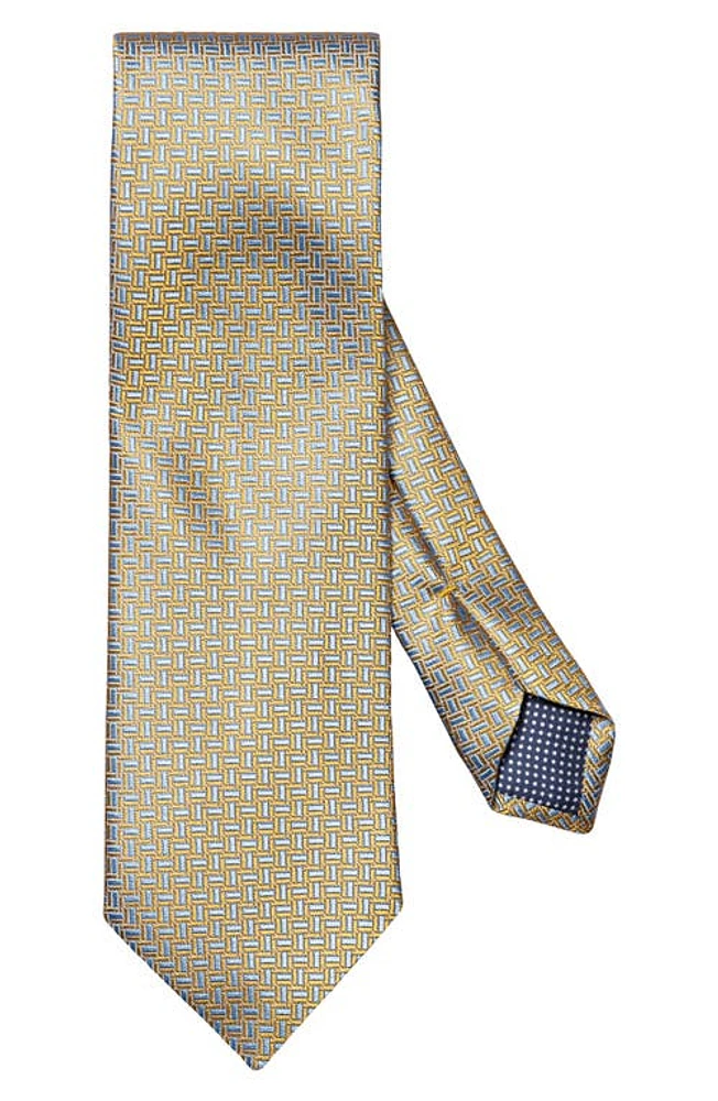 Eton Geometric Silk Tie in Lt/Pastel Yellow at Nordstrom