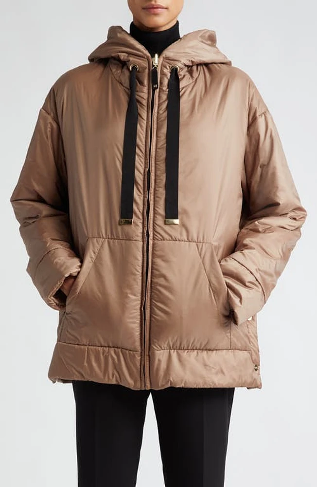 Max Mara Dali Insulated Hooded Jacket Camel at Nordstrom,