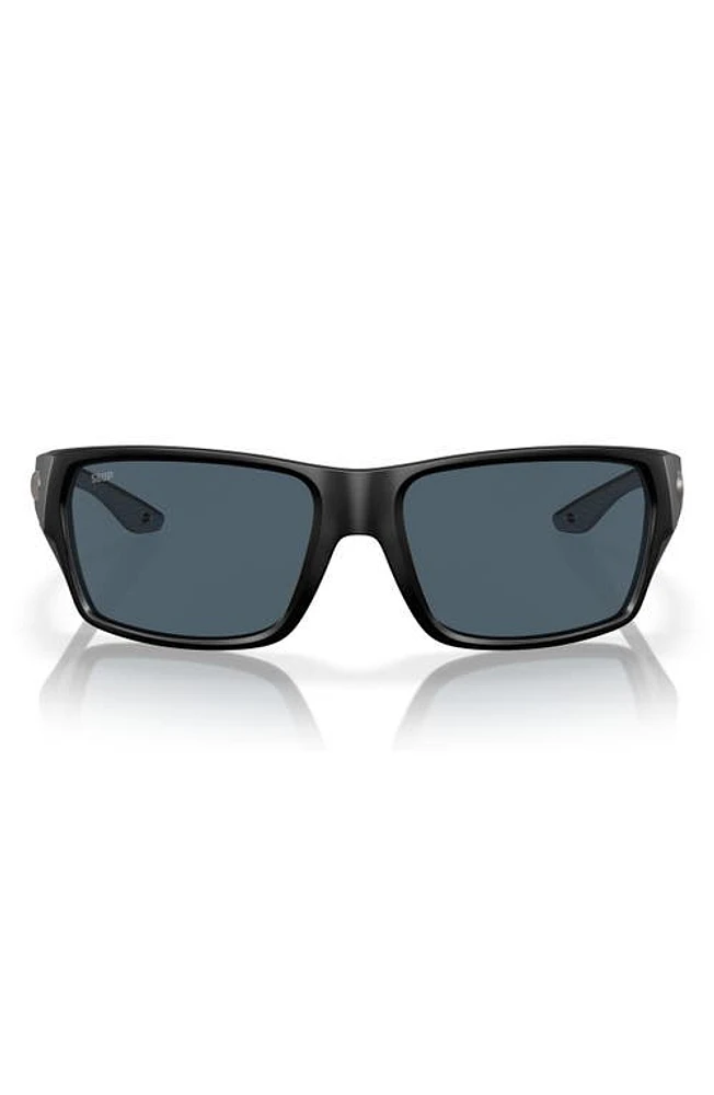 Costa Del Mar Tailfin 60mm Polarized Rectangular Sunglasses in Black Grey at Nordstrom