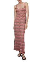 MANGO Geometric Maxi Slipdress Red at Nordstrom,