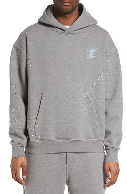 FRAME Men's Logo Paint Splash Hoodie in Grey Melange at Nordstrom, Size Large