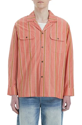 FOUND Citrus Stripe Cotton Button-Up Shirt at Nordstrom,