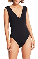 Seafolly Cutout Recycled Polyester One-Piece Swimsuit Black at Nordstrom, Us