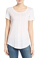 AG The Jade Cotton & Cashmere Tee Powder White at Nordstrom,