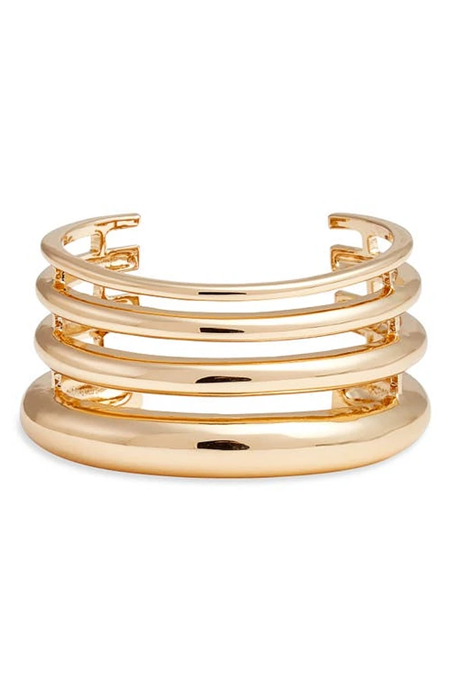 Open Edit Illusion Layered Cuff Bracelet in Gold at Nordstrom