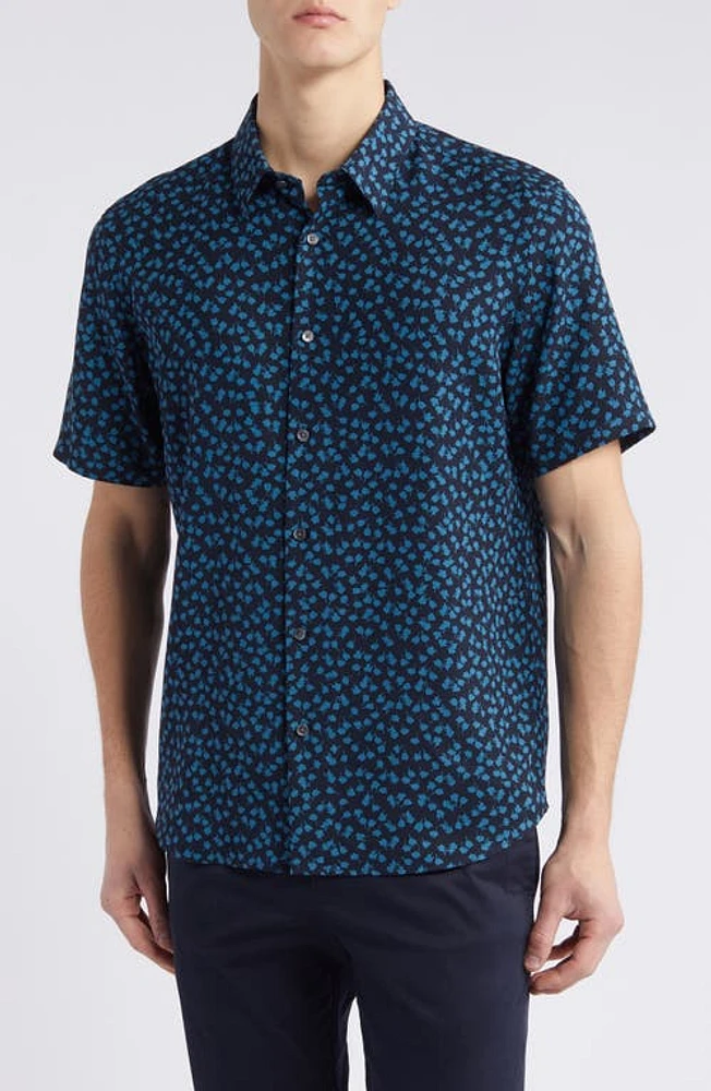 Theory Irving Short Sleeve Button-Up Shirt Multi at Nordstrom,