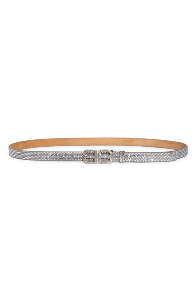 Balenciaga BB Hourglass Logo Buckle Embellished Belt in Smoke Grey at Nordstrom, Size 100