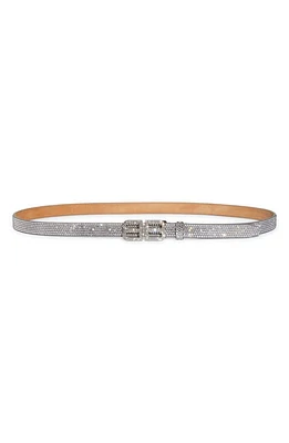 Balenciaga BB Hourglass Logo Buckle Embellished Belt in Smoke Grey at Nordstrom, Size 100