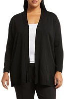 Jones New York Icon Open Front Sweater in Jones Black at Nordstrom, Size 1X