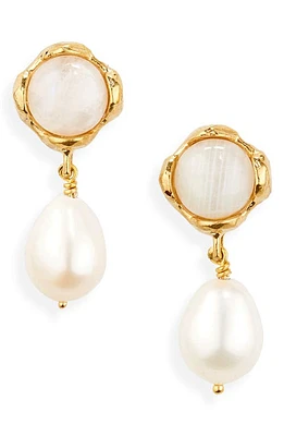 Alighieri The Moonlight Capture Moonstone & Pearl Drop Earrings in 24 Gold at Nordstrom