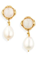 Alighieri The Moonlight Capture Moonstone & Pearl Drop Earrings in 24 Gold at Nordstrom