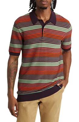 Scotch & Soda Hideaway Stripe Polo Sweater Red Multi at Nordstrom,