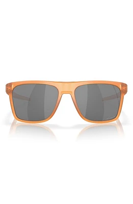 Oakley Leffingwell 57mm Prizm Polarized Rectangular Sunglasses in Ginger /Matte Black at Nordstrom