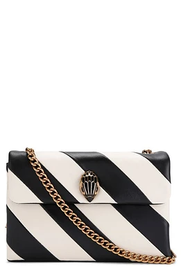 Kurt Geiger London Medium Kensington Leather Convertible Crossbody Bag in Blk/white at Nordstrom