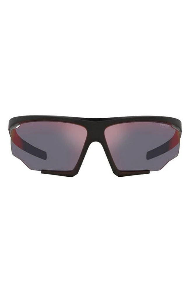 Prada Linea Rossa 76mm Irregular Sunglasses in Dark Grey at Nordstrom