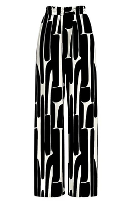 DIARRABLU Leer Hera Print Palazzo Pants Black at Nordstrom,