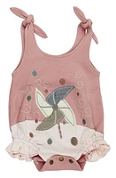 L'Ovedbaby Pinwheel Appliqué Sleeveless Organic Cotton Bodysuit at Nordstrom,