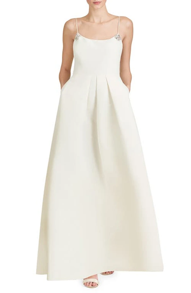 Sachin & Babi Gwen Rhinestone Accent Gown Ivory at Nordstrom,