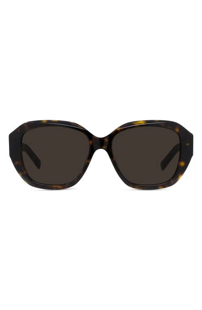 Givenchy GV Day 55mm Round Sunglasses in Dark Havana /Brown at Nordstrom