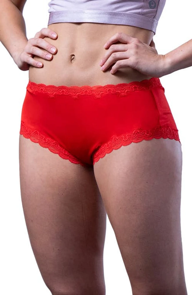 Uwila Warrior Soft Silk Lace Trim Briefs Fiery Red at Nordstrom,