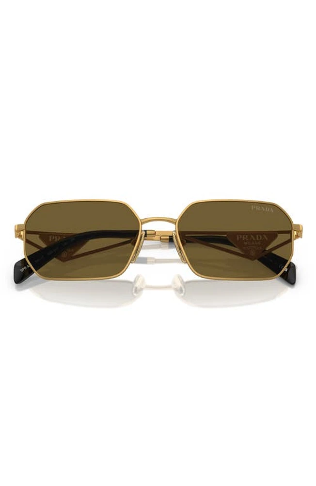 Prada 58mm Irregular Sunglasses in Matte Gold at Nordstrom