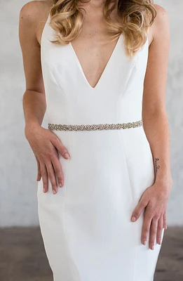 Brides & Hairpins Calista Swarovski Crystal Sash in Gold at Nordstrom