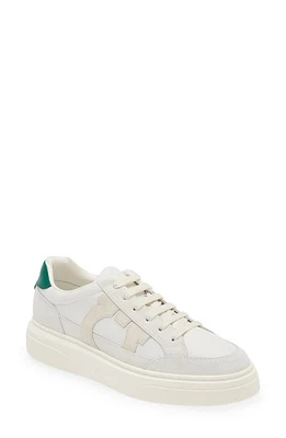 FERRAGAMO Cassina Gancio Low Top Sneaker Bianco Ottico Mascarpone at Nordstrom,