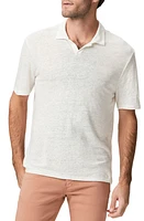 PAIGE Shelton Slub Linen Polo in White at Nordstrom, Size X-Large