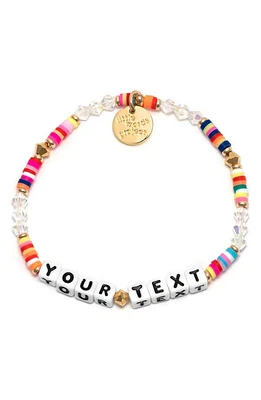 Little Words Project Rainbow Custom Beaded Stretch Bracelet in White/Rainbow Multi at Nordstrom