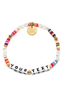 Little Words Project Rainbow Custom Beaded Stretch Bracelet in White/Rainbow Multi at Nordstrom